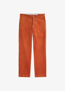 Ralph Lauren Heren Straight fit chino van corduroy met stretch in de kleur Charles Orange / Oranje