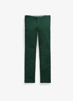 Ralph Lauren Heren Greenwich slim fit chino met stretch in de kleur College Green / Donkergroen