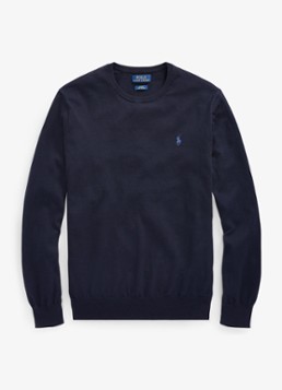 Ralph Lauren Heren Slim fit pullover van katoen in de kleur Hunter Navy / blauw