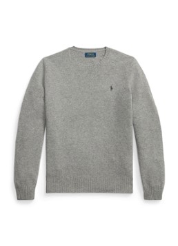 Ralph Lauren Heren Fijngebreide pullover in kasjmierblend met logoborduring in de kleur Grijs