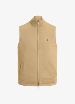 Ralph Lauren Heren Omkeerbare bodywarmer in wolblend in de kleur Bruin