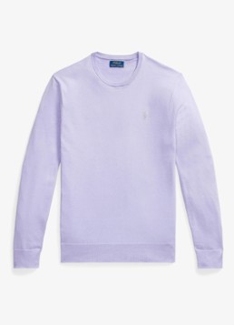 Ralph Lauren Heren Fijngebreide trui met logoborduring in de kleur Powder Purple / Lichtpaars