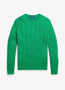 Ralph Lauren Heren Kabelgebreide pullover met logoborduring in de kleur Pale Red-337Z