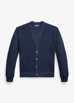 Ralph Lauren Heren Fijngebreid vest van linnen in de kleur Newport Navy / Donkerblauw
