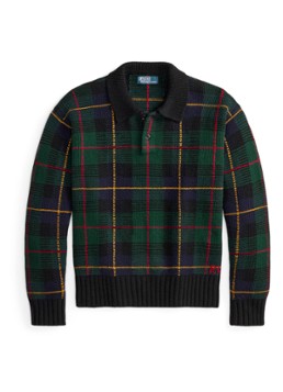 Ralph Lauren Heren Fijngebreide pullover van wol met V-hals in de kleur Dark Granite Hthr / Donkergrijs