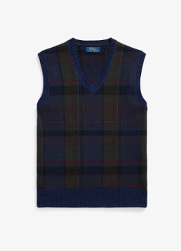 Ralph Lauren Heren Fijngebreide spencer met ingebreid patroon in de kleur Donkerblauw