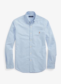 Ralph Lauren Heren Slim fit overhemd met logoborduring in de kleur Bsr Blue - Lichtblauw