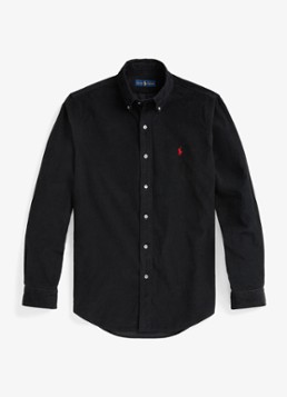 Ralph Lauren Heren Custom fit overhemd van corduroy in de kleur Polo Black / Zwart