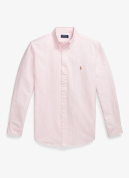 Ralph Lauren Heren Custom fit overhemd met streepprint in de kleur New Rose / Roze