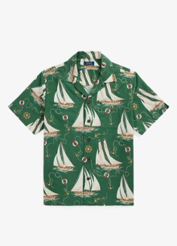 Ralph Lauren Heren Oxford regular fit overhemd met print in de kleur Helms Anchors / Groen