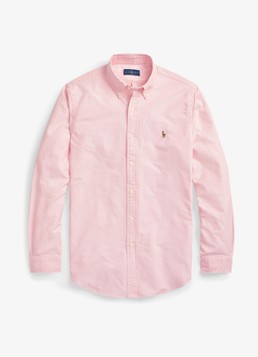 Ralph Lauren Heren Custom fit overhemd met logoborduring in de kleur Pink / Roze
