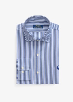 Ralph Lauren Heren Custom fit overhemd met logoborduring in de kleur Royal / White