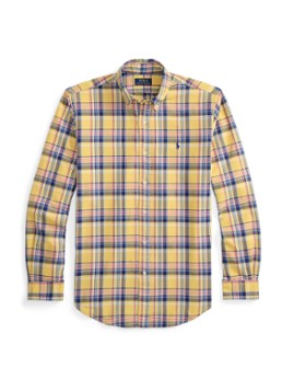 Ralph Lauren Heren Regular fit overhemd met ruitdessin en logoborduring in de kleur Geel