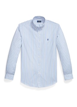 Ralph Lauren Heren Custom fit overhemd met streepprint in de kleur White Blue / Lichtblauw