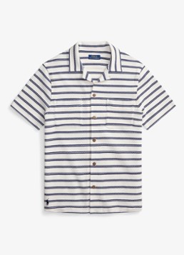 Ralph Lauren Heren Regular fit overhemd met streepprint in de kleur Pale Cream/Newport Navy-ZYRS