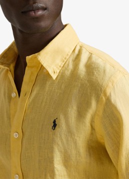 Ralph Lauren Heren Custom Fit overhemd van linnen in de kleur Corn Yellow-30RC