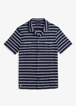 Ralph Lauren Heren Regular fit overhemd met streepprint in de kleur Newport Navy/Pale Cream-ZYRR