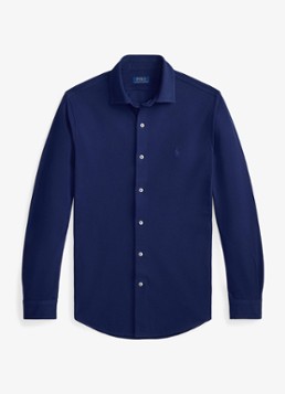 Ralph Lauren Heren Overhemd met logoborduring in de kleur Dark Cobalt / Donkerblauw