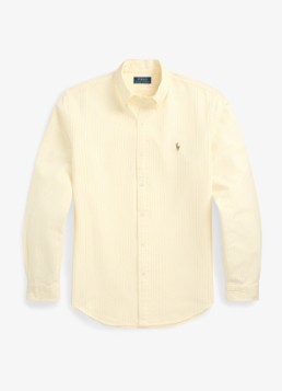 Ralph Lauren Heren Custom fit overhemd met streepprint in de kleur 6636D Yellow Oxford/White-44FS