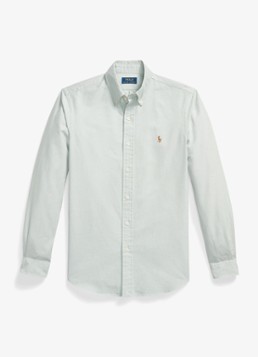 Ralph Lauren Heren Custom fit Oxford overhemd in de kleur Cruise Green