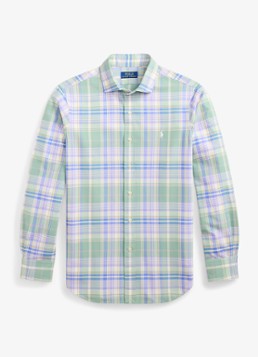 Ralph Lauren Heren Oxford custom fit overhemd met ruitdessin in de kleur Faded Mint / Mint