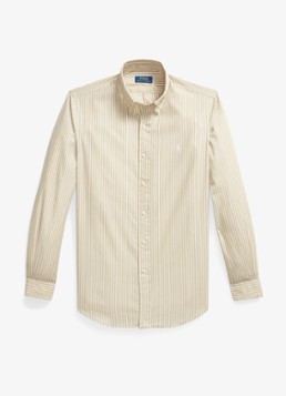 Ralph Lauren Heren Custom fit overhemd met streepprint in de kleur Coastal Beige White / Beige