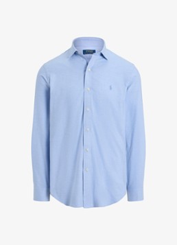 Ralph Lauren Heren Custom fit keper performance overhemd in de kleur Blue Hyacinth Heather / Blauw