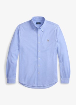 Ralph Lauren Heren Oxford slim fit overhemd met logo in de kleur Harbor Island Blue / Blauw