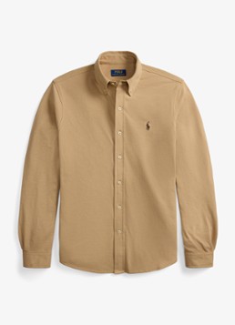 Ralph Lauren Heren Regular fit overhemd van piqué katoen in de kleur Vintage Khaki C8888-ZY59