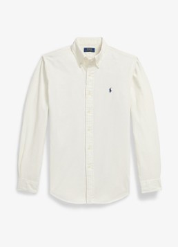 Ralph Lauren Heren Custom fit overhemd van corduroy in de kleur Clubhouse Cream / Crème
