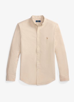 Ralph Lauren Heren Oxford slim fit overhemd met button down kraag in de kleur Camel/White / Camel
