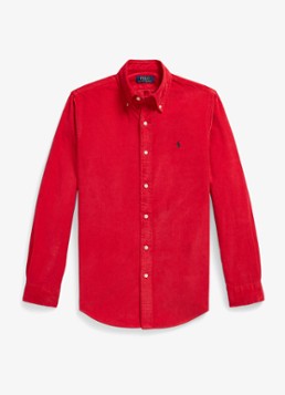 Ralph Lauren Heren Custom fit overhemd van corduroy in de kleur RL 2000 Red W/PP / Rood