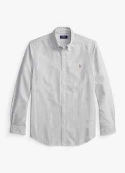 Ralph Lauren Heren Oxford slim fit overhemd met streepprint in de kleur Navy White / Donkerblauw