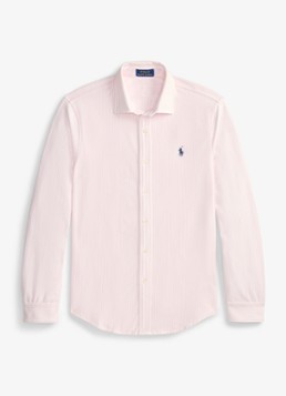 Ralph Lauren Heren Regular fit overhemd met streepprint in de kleur White/Carmel Pink / Roze