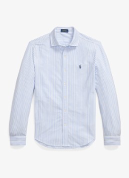Ralph Lauren Heren Regular fit overhemd met streepprint in de kleur White/Summer Blue / Lichtblauw