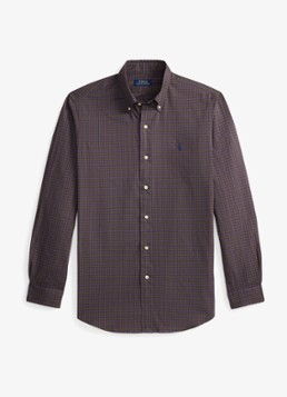 Ralph Lauren Heren Regular fit overhemd met ruitdessin in de kleur 7364 Olive Lavender Multi / Olijfgroen