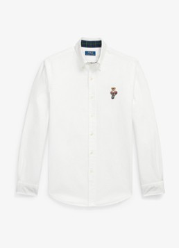 Ralph Lauren Heren Regular fit overhemd met borduring in de kleur Creme