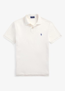 Ralph Lauren Heren Custom slim fit polo van piqué katoen in de kleur Pale Cream / Creme
