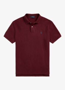 Ralph Lauren Heren Custom slim fit polo van piqué katoen in de kleur Nantucket Red / Rood