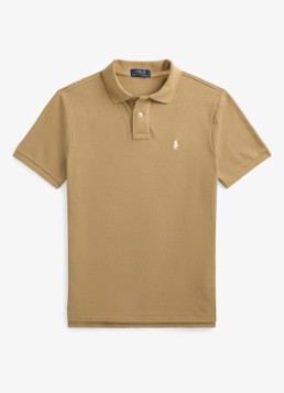 Ralph Lauren Heren Slim fit polo van piqué katoen in de kleur Vintage Khaki / Khaki