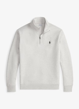 Ralph Lauren Heren Fijngebreide trui met logoborduring in de kleur Lt Sport Heather / Grijs