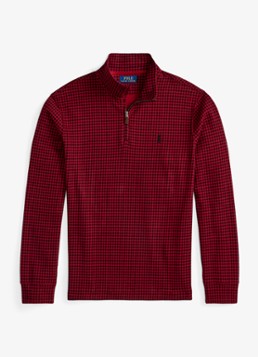 Ralph Lauren Heren Fijngebreide trui met ruitdessin in de kleur Red / Rood