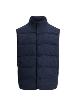 Ralph Lauren Heren Bodywarmer met pied-de-poule dessin in de kleur Winter Navy / Donkerblauw