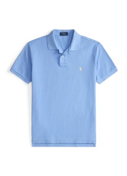 Ralph Lauren Heren Het iconische mesh Polo-shirt in de kleur Pebble Blue / Blauw