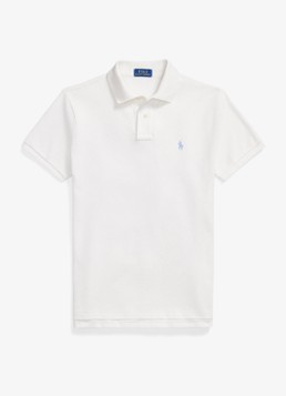 Ralph Lauren Heren Custom slim fit polo van piqué katoen in de kleur Antique Cream/C7114-ZXW3