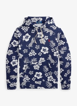 Ralph Lauren Heren Hoodie met bloemenprint en kangoeroezak in de kleur Donkerblauw