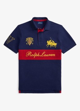 Ralph Lauren Heren Classic fit polo met logoborduring in de kleur Newport Navy/Sweet Tomato-ZYKF