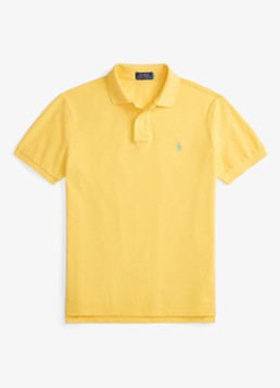 Ralph Lauren Heren Custom slim fit polo van piqué katoen in de kleur Sunfish Yellow/C7109-ZXVX
