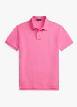 Ralph Lauren Heren Custom slim fit polo van piqué katoen in de kleur Baja Pink/C6995-ZYVC