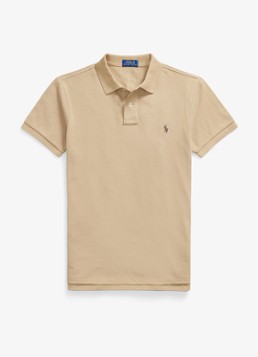 Ralph Lauren Heren Slim fit mesh Polo-shirt in de kleur Vintage Khaki / Khaki